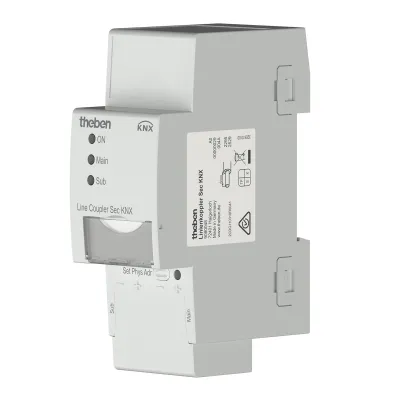 Theben Linienkoppler Sec KNX 9080048 | KNX Linienkoppler | Data Secure | REG Montage | 2 TE | Segmentkoppler | für ETS 6