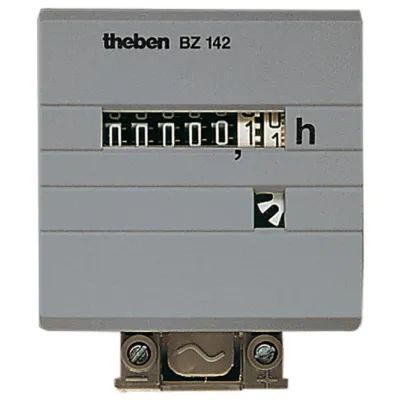 Theben Betriebsstundenzähler BZ142-3DC | Analog | Einbau 48x48mm | DC 10-80V | IP65 | Zählbereich 99999h | Netzsynchron