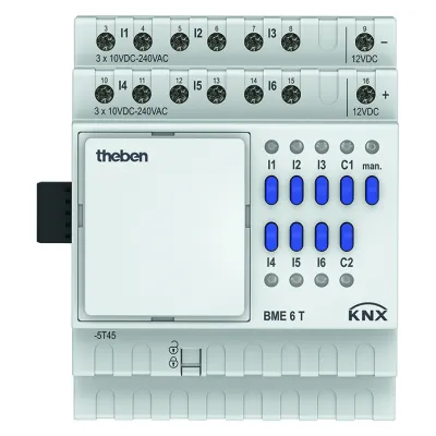 Theben BME 6 T KNX 4930235 | KNX Binäreingang Erweiterung 6 Kanäle | Multispannung 8-250V AC/DC | IP20