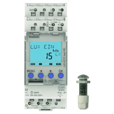 Theben Dämmerungsschalter LUNA 111 top3 EL 1110230 | Einbaulichtsensor | 1 Kanal | REG 230V | 1-99000 lx | IP20
