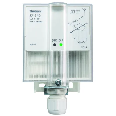 Theben Antenne top2 RC-DCF 9070410 | DCF77 Funkantenne für Zeitsynchronisation | bis 5 Geräte | Wandmontage IP54