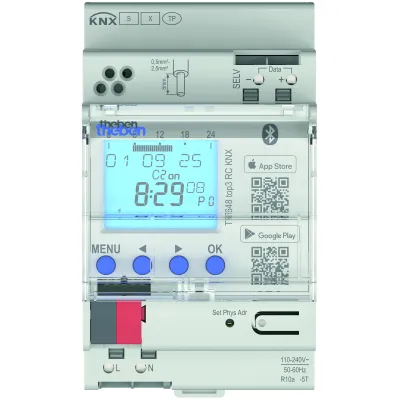 Theben Zeitschaltuhr TR 648 top3 RC KNX 6489130 | KNX Jahreszeitschaltuhr | Astroprogramm | 8 Kanäle | REG | GPS