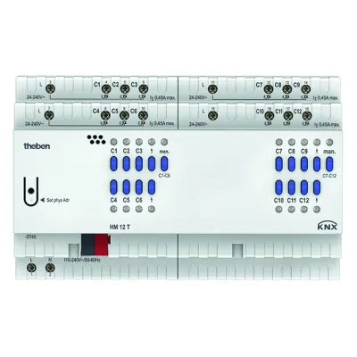 Theben HM 12 T KNX Heizungsaktor 12-fach | 24–250V AC | potentialfrei | Ventilschutz | Handschaltung | IP20