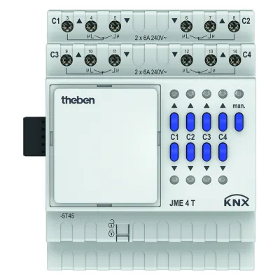 Theben Jalousieaktor JME 4 T KNX 4930255 | 4-fach | REG | für Rollladen & Jalousien | MIX2 Serie | IP20