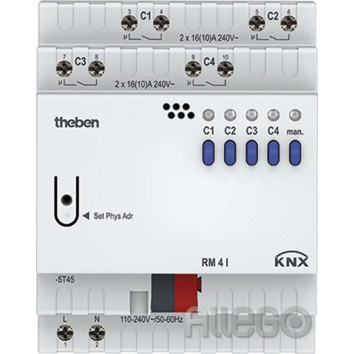 Bild: Theben KNX Schaltaktor 4-fach C-Last o.Erw. RM 4 I KNX