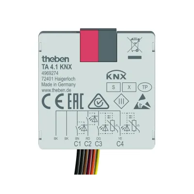 Theben Binäreingang Tasterschnittstelle TA 4.1 KNX 4969274 | 4-fach | Unterputz | KNX Data Secure | 5V AC/DC | IP20