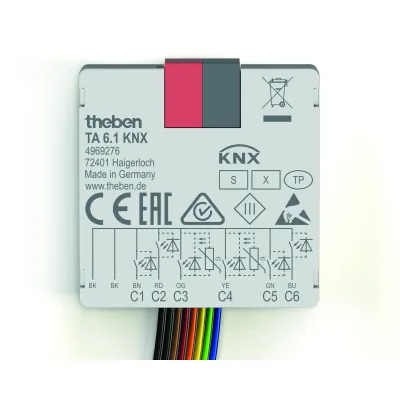 Theben KNX Binäreingang TA 6.1 | 4969276 | 6-fach Tasterschnittstelle Unterputz | KNX Data Secure | 5V AC/DC | IP20