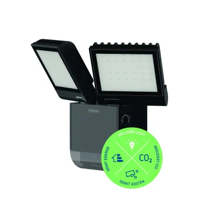 THEBEN LED-Strahler theLeda S17-100 BK 1020803 | 17W 1800lm | Bewegungsmelder | IP55 | 4000K neutralweiß | schwarz