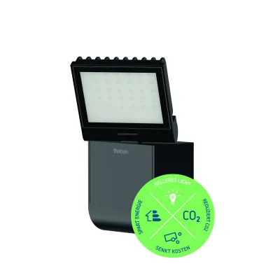 Theben LED-Strahler theLeda S8-100L BK | 8,5W 900lm | 4000K neutralweiß | IP55 | drehbar schwenkbar | schwarz