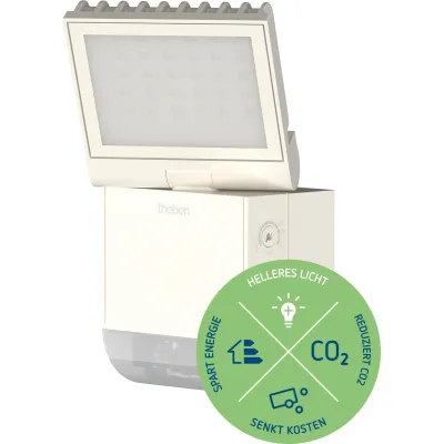 THEBEN LED-Strahler theLeda S8-100 WH 1020800 | Bewegungsmelder | 8,5W | 900lm | 4000K | IP55 | Wandmontage | weiß