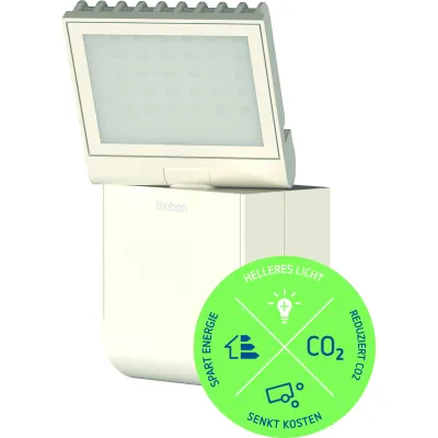 THEBEN LED-Strahler theLeda S8-100L WH 8,5W | 900lm | 4000K | IP55 | drehbar | Kunststoff weiß | Wandmontage