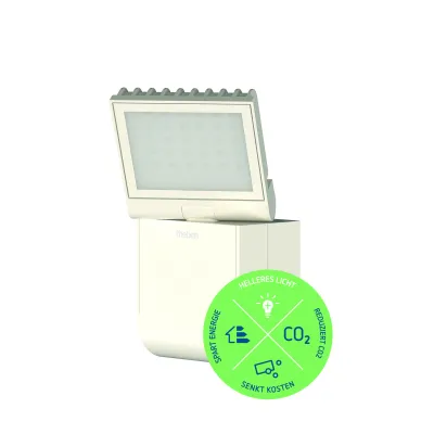 THEBEN LED-Strahler theLeda S8-100L WH 8,5W | 900lm | 4000K | IP55 | drehbar | Kunststoff weiß | Wandmontage