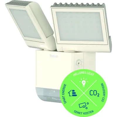 THEBEN LED-Strahler theLeda S17-100 WH 1020802 | Bewegungsmelder | 17W | 1800lm | 4000K | IP55 | drehbar | weiß