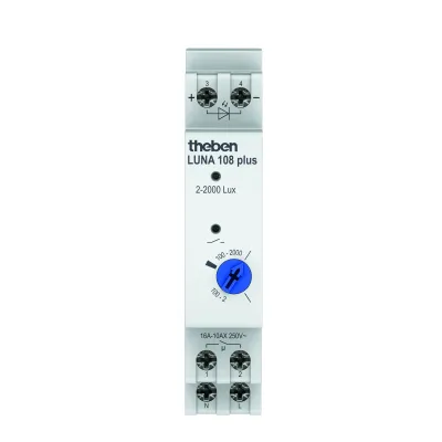 Theben Dämmerungsschalter LUNA 108 plus AL 1080910 | DIN-Schiene | externer Sensor | 230V | 2–2000lx | IP20/IP55