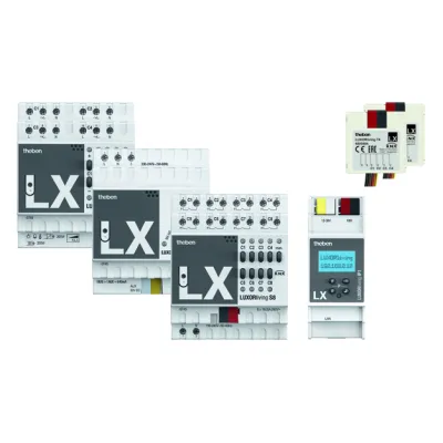 Theben LUXORliving Beleuchtung Set 2 | Smart Home Lichtsteuerung | IP1 Zentrale | S8 Schaltaktor | D4 Dimmaktor | IP20