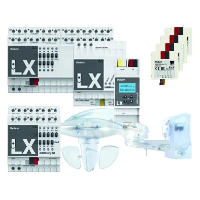 Theben LUXORliving Starterpaket 4990012 | Smart Home Set für Antriebe & Beleuchtung | REG-Montage | IP20 | Handbedienung
