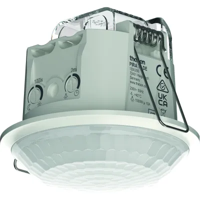 Theben Bewegungsmelder PIRA T8 DE 1030200 | PIR Sensor 360° | Deckenmontage | 230V | 1000W | IP21 | Weiß