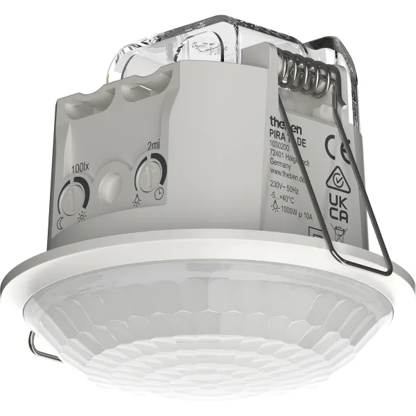 Theben Bewegungsmelder PIRA T8 DE 1030200 | PIR Sensor 360° | Deckenmontage | 230V | 1000W | IP21 | Weiß