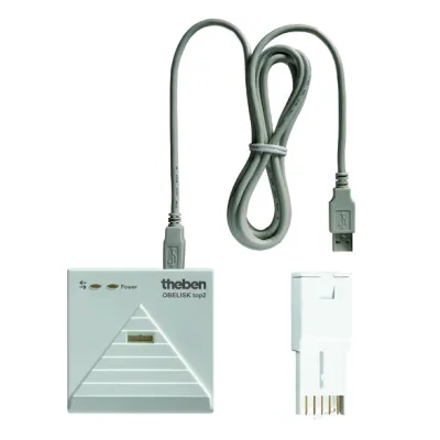 Theben OBELISK top2 PC-Programmierset | 9070409 | mit Speicherkarte & USB-Adapter | für Zeitschaltuhren | Grau