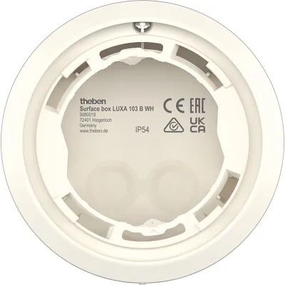 THEBEN Aufputzrahmen LUXA 103 B WH 9080019 | Präsenzmelder-Gehäuse | für LUXA 103 KNX & LUXORliving BI360 | weiß