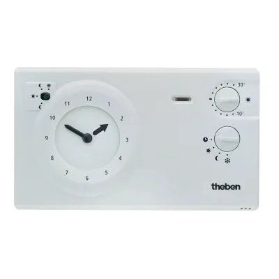 Theben Uhrenthermostat RAMSES 782 | Analog | 24h/7d | 230V | 6A Wechsler | Zeitprogramm Tag/Woche | Frostschutz | Weiß
