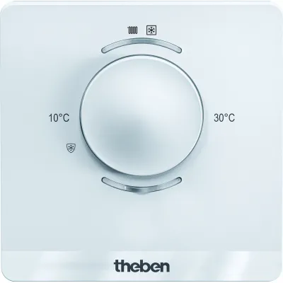 Theben Raumthermostat LUXORliving R718 4800480 | Smart Home | KNX | Einzelraumregelung | Aufputz | 5-30°C | Weiß