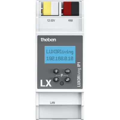 Theben LUXORliving IP1 Systemzentrale | Smart Home Steuerzentrale | Ethernet | REG-Montage | IP20 | 2TE | 4800495