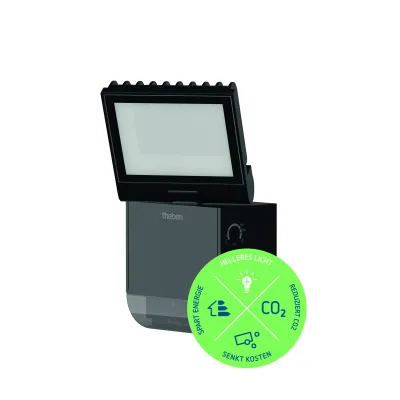 THEBEN LED-Strahler S8-100 BK 1020801 | 8,5W | 900lm | Bewegungsmelder | Wandmontage | IP55 | 4000K | schwarz
