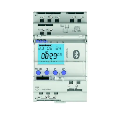 Theben Digitale Zeitschaltuhr TR 642 top3 BLE | 2 Kanäle | Jahres- & Astroprogramm | DIN-Schiene | 110-230V