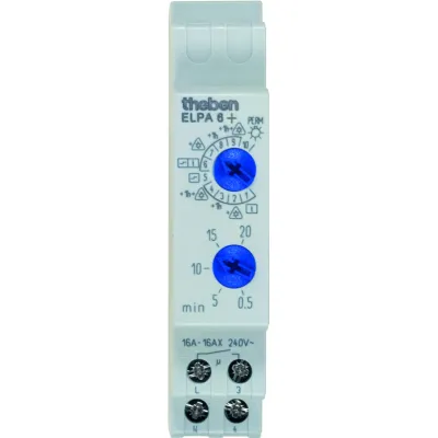 Theben Treppenlicht-Zeitschalter ELPA 6 plus 0060003 | LED-optimiert | 16A | 220-240V | DIN-Schiene | Multifunktion
