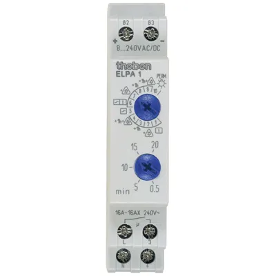 Theben ELPA 1 Treppenlicht-Zeitschalter | 3/4-Leiter | 0,5-20 Min. | 3600W | DIN-Schiene | 0010002