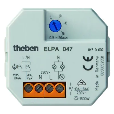 Theben Treppenlicht-Zeitschalter ELPA 047 | 230V AC | Unterputz | 0,5-20 Min. Zeitintervall | elektronisch