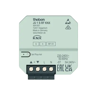 Theben Funk-Jalousieaktor JU 1 S RF KNX 4941651 | KNX-RF Data Secure | Unterputz | 1-fach | 5A | IP20