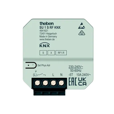 Theben Funk-Schaltaktor SU 1 S RF KNX 4941621 | 1-fach UP | KNX-RF Data Secure | 16A 1800W | 230V | Unterputz | IP20