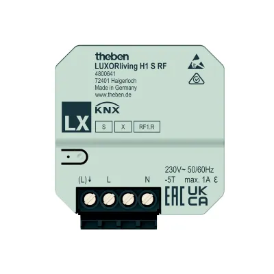 Theben Funk-Heizungsaktor LUXORliving H1 S RF 4800641 | 1-fach UP | 230V AC | geräuschlos | Smart Home