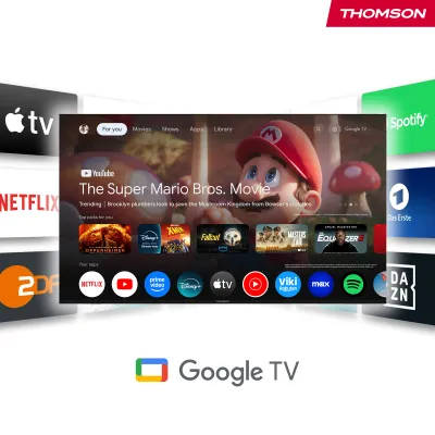 StreamView LED-TV 40FG2S15 | 40 Zoll Full HD | HDR10 Dolby Vision | Google TV | Triple Tuner | Sprachsteuerung | Schwarz