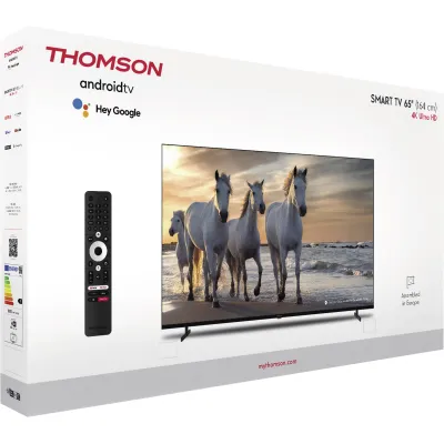 Thomson Smart TV 65UA5S13 | 65 Zoll UHD 4K LED-TV | Android TV | HDR10 | Triple Tuner | WLAN | Chromecast | Schwarz