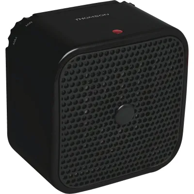 THOMSON Keramikheizer VINTAGE THSFC14N | Heizlüfter 1500W | 2 Heizstufen | Thermostat | rot