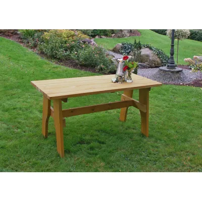 FRG Gartentisch Freital 150x70cm | Massivholz Kiefer | hellbraun imprägniert | rechteckig | Retro Stil