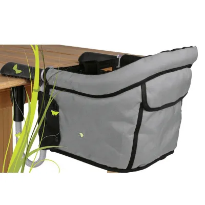 Haberkorn Tischsitz 766314 | Kinder-Babysitz | bis 15 kg | abnehmbar & waschbar | Polyester | grau/schwarz