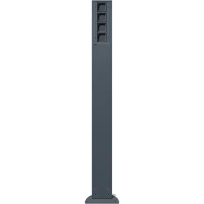 Gira Energiesäule 135428 | 4 Leereinheiten | 1400 mm | IP44 | Aluminium anthrazit | für Außenbereich