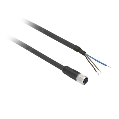 Telemechanique Sensors Leitungsdose XZCP0566L5 | Sensor-Aktor-Kabel M8 3-polig | PUR Kabel 5m | schwarz