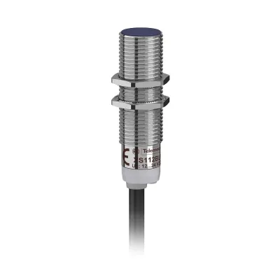 Telemechanique Induktiver Näherungsschalter XS112B3PAL2 | M12 PNP NO | 4mm | Metall | 2m Kabel | IP65/IP67 | 12-24V