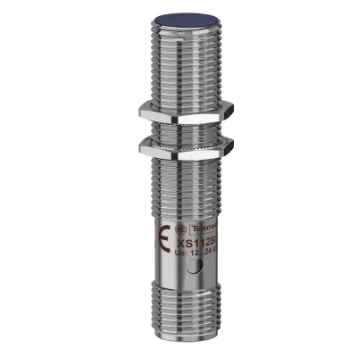 Telemechanique Sensors Induktiver Näherungsschalter XS112BLNAM12 | M12 | 2mm | NPN NO | 12-24V DC | Metall | M12 Stecker