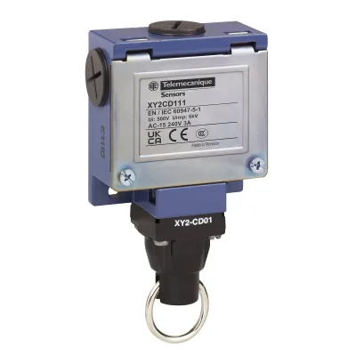 Telemechanique NOT-AUS-Seilzugschalter XY2CD111 | 1Ö/1S | IP66 | 6m Zugschnur | Zamak-Gehäuse | Preventa XY2C