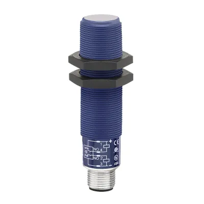 Schneider Electric Ultraschallsensor XX518A1KAM12 | M18 | PNP/NPN | 12-24V DC | 25-152mm | IP67 | Kunststoff