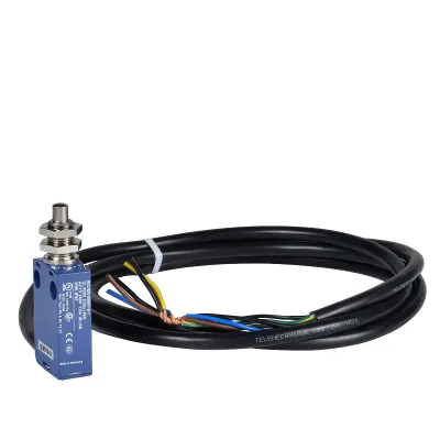 TMSS Germany Positionsschalter XCMD21F0L2 | M12 Metall Kuppenstößel | 1Ö+1S | Sprungfunktion | IP67K | 2m Kabel