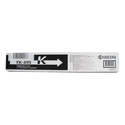 Kyocera Toner TK-895K | Original Lasertoner Schwarz | 12.000 Seiten nach ISO/IEC 19798 | inkl. Resttonerbehälter