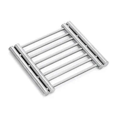 Zeller Present Topfuntersetzer 27240 | ausziehbar 23-38x20x2 cm | Edelstahl 201 | hitzebeständig | silber