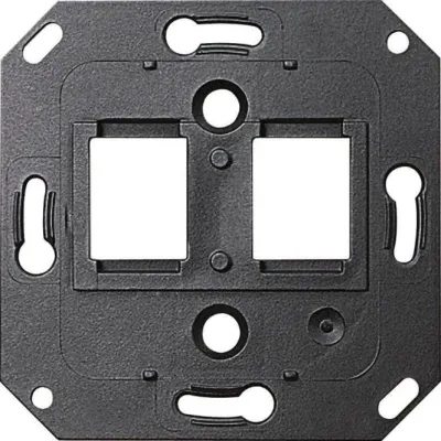 GIRA Tragring Modular Jack 019100 AMP/Radiall | 2-fach | Schraubbefestigung | Unterputz | halogenfrei | Basiselement